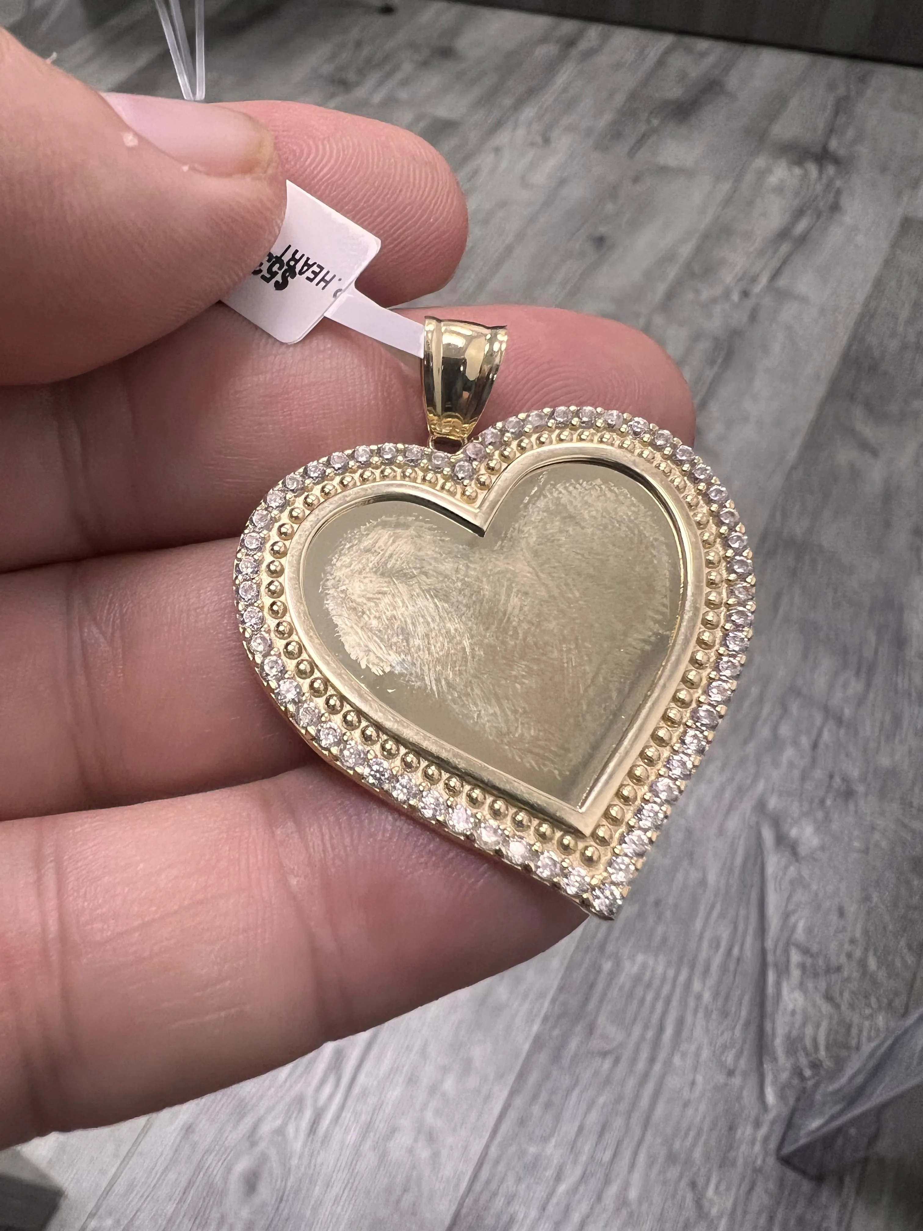 10k yellow gold heart memory 35mm pedant -227184