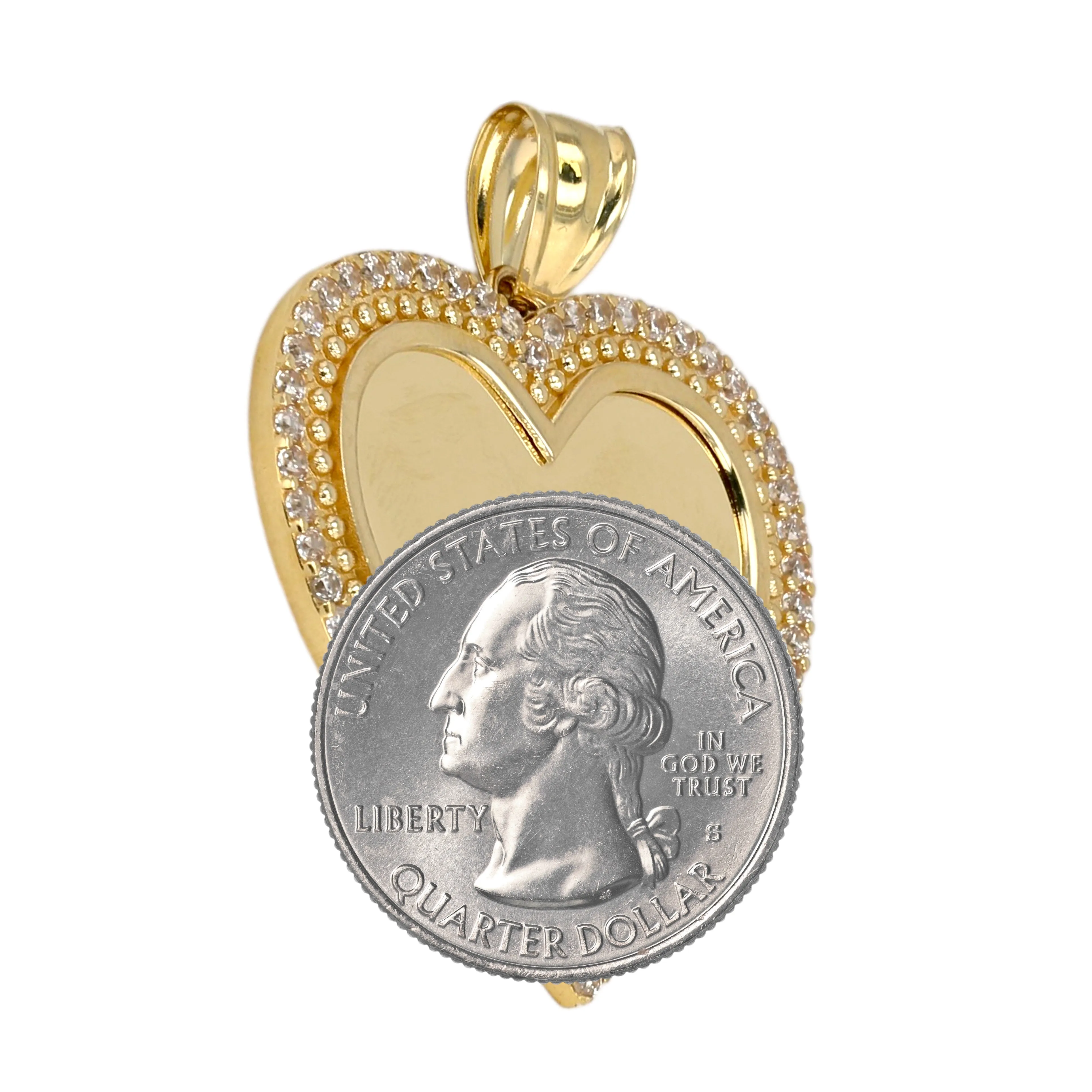 10k yellow gold heart memory 35mm pedant -227184