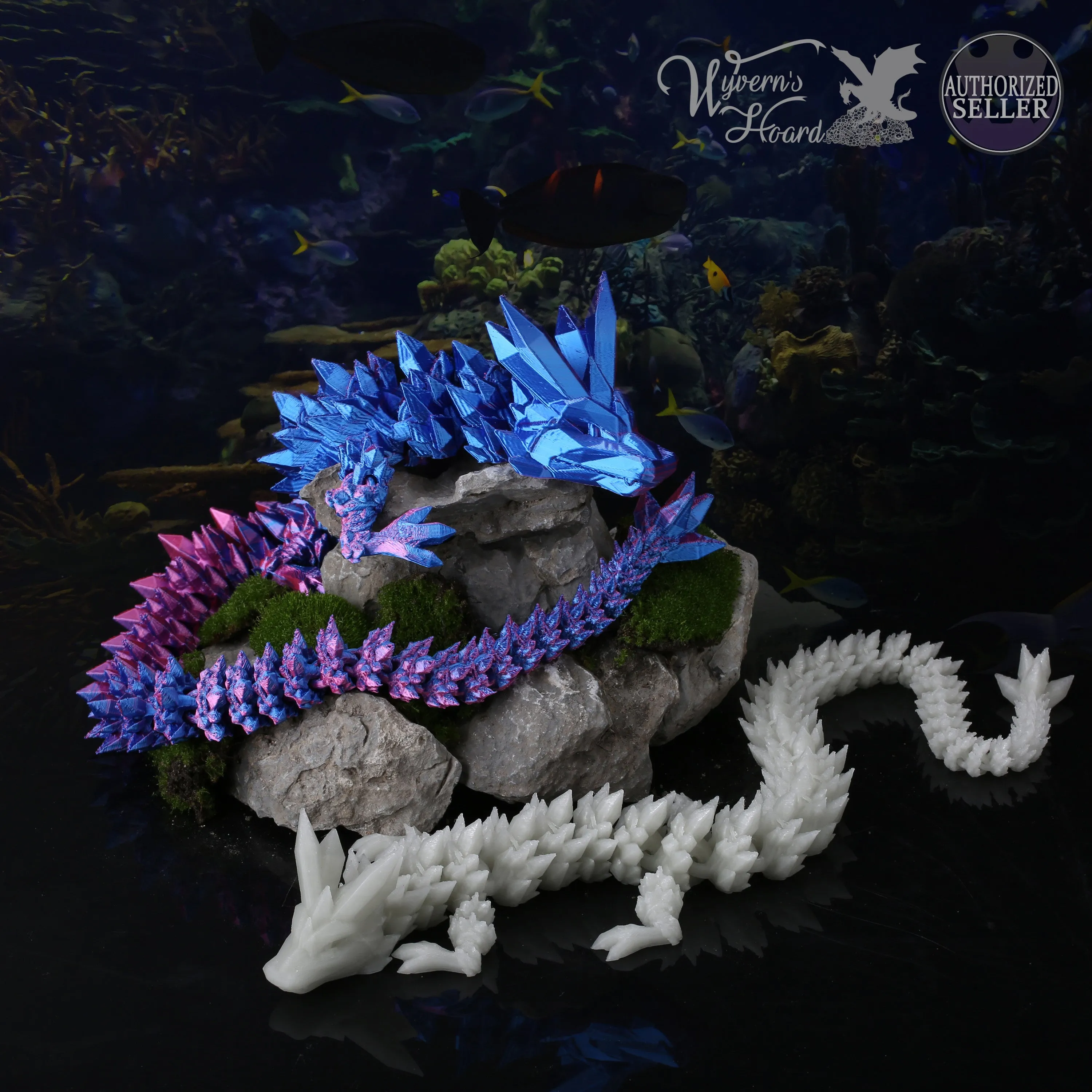 3D Printed Crystal Dragon Sensory Fidget Toy