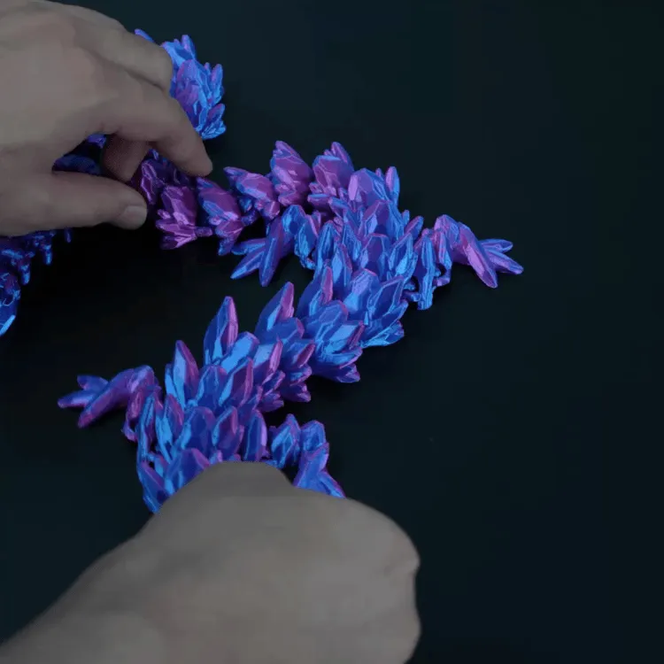 3D Printed Crystal Dragon Sensory Fidget Toy