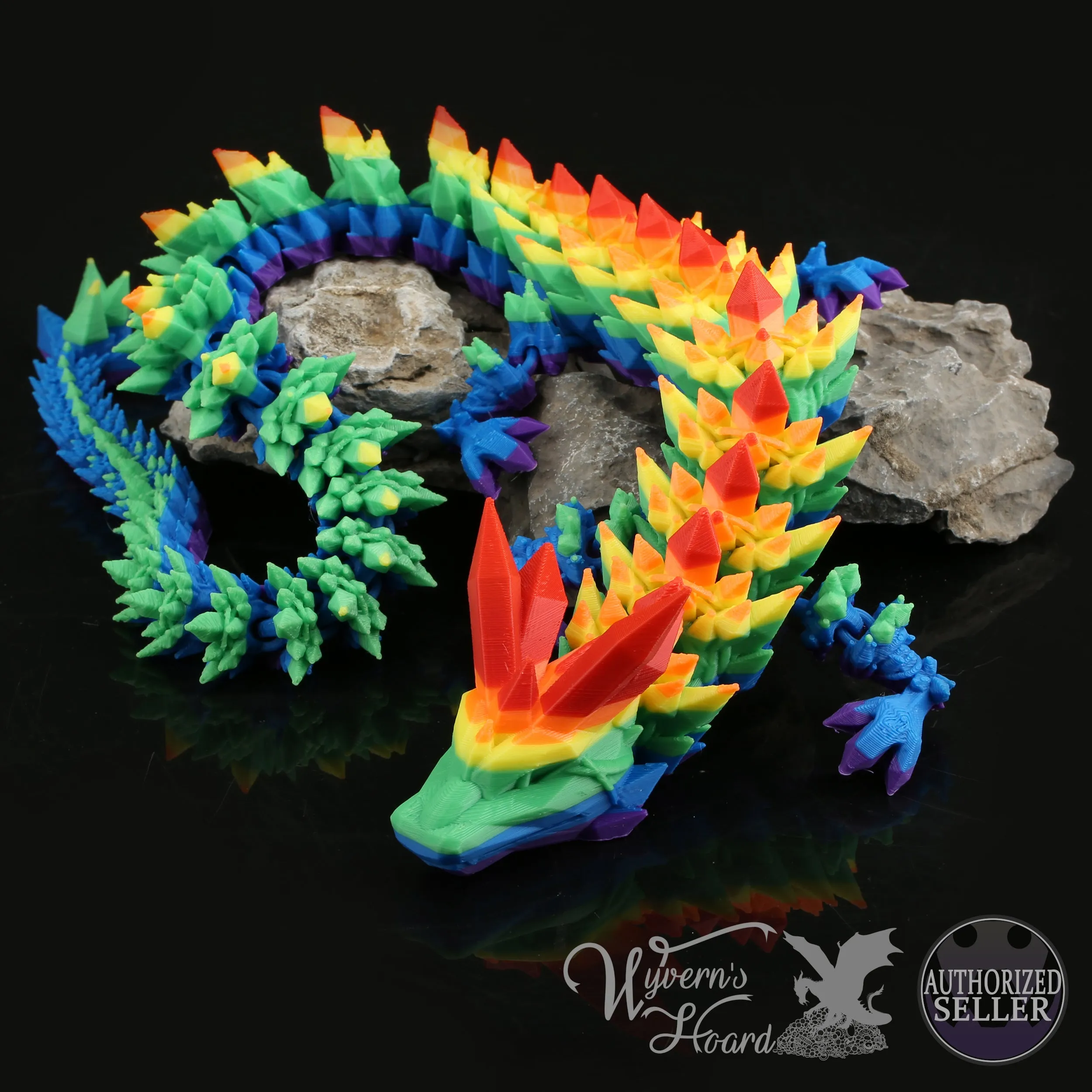 3D Printed Crystal Dragon Sensory Fidget Toy