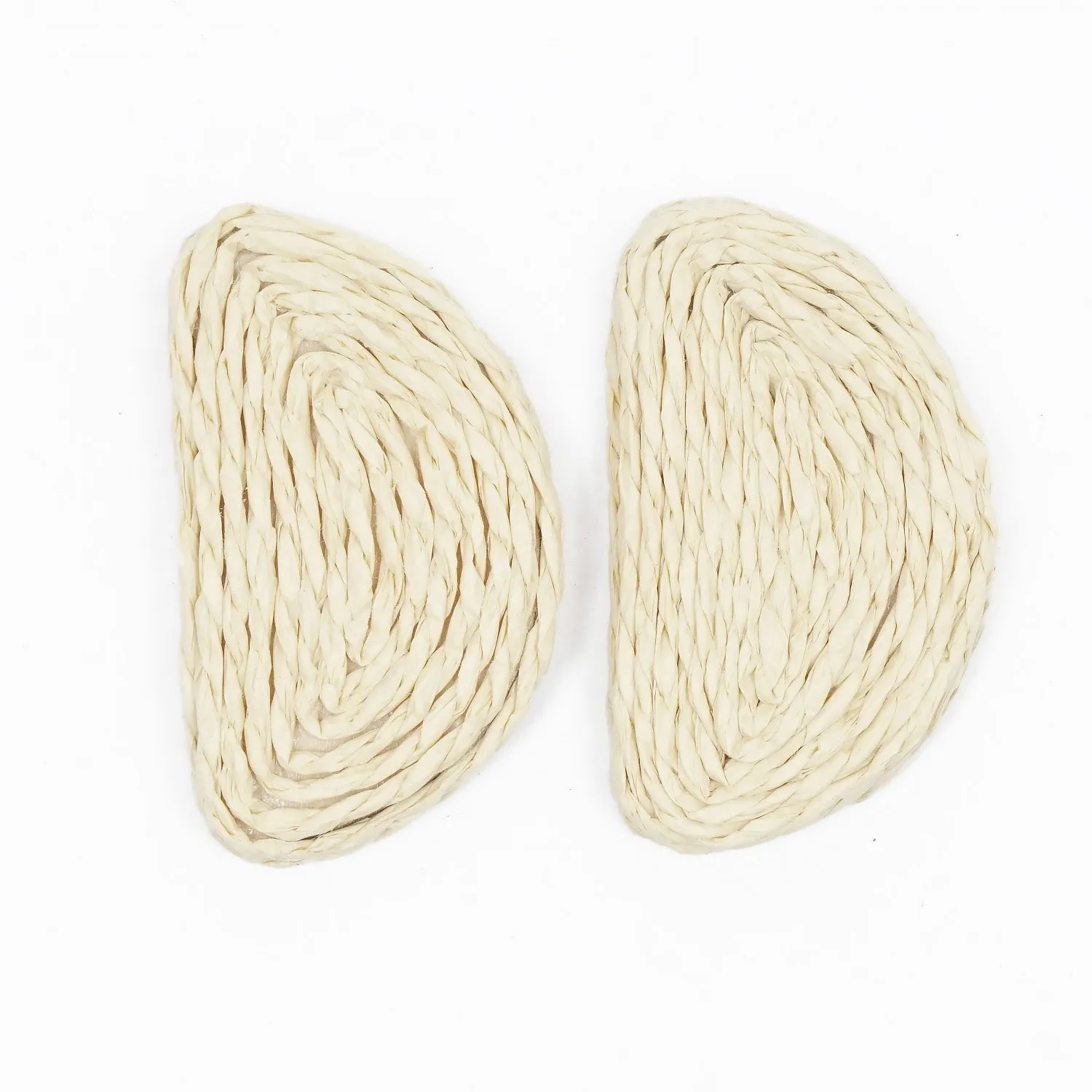 6pcs Natural Rattan Earring Pendant Semicircle Wooden Straw Charms Handwoven Findings Jewelry Making 103946