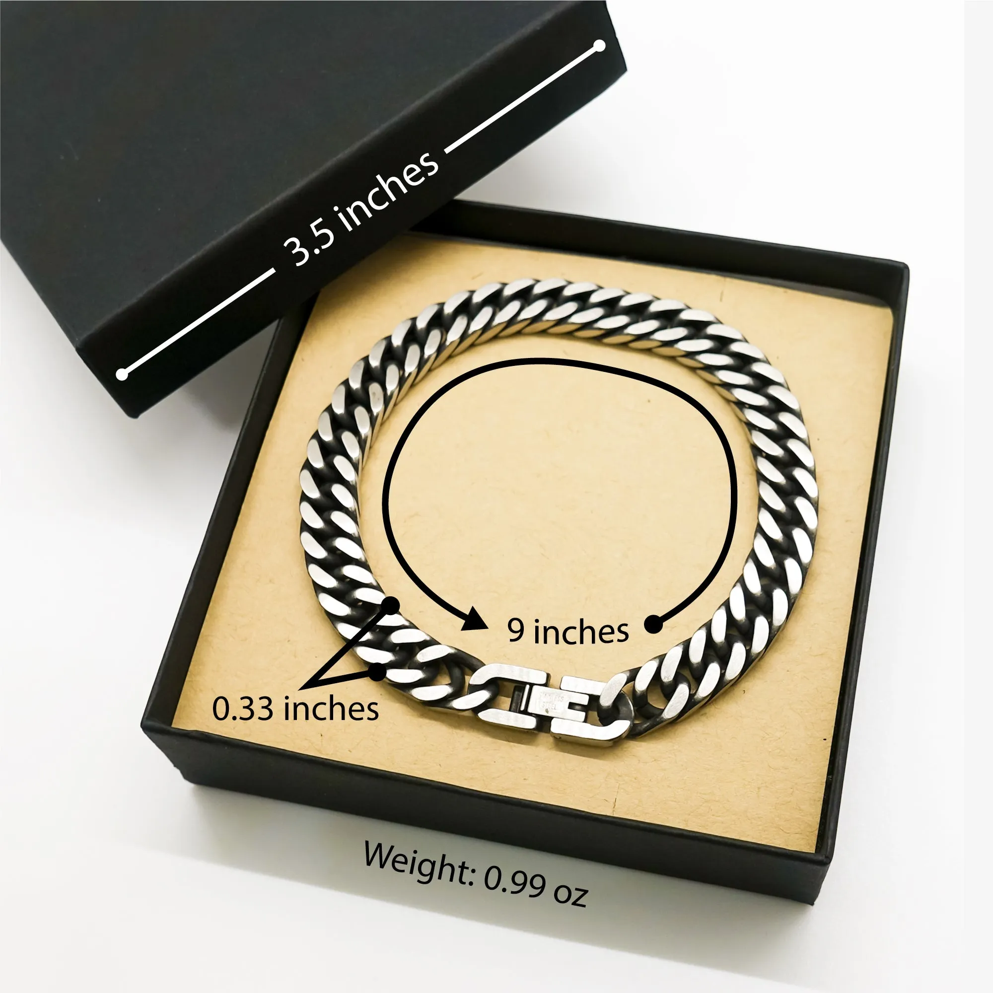 Abuelo Gift. Birthday Meaningful Gifts for Abuelo, To me You are the World. Standout Appreciation Gifts, Cuban Link Chain Bracelet with Message Card for Abuelo