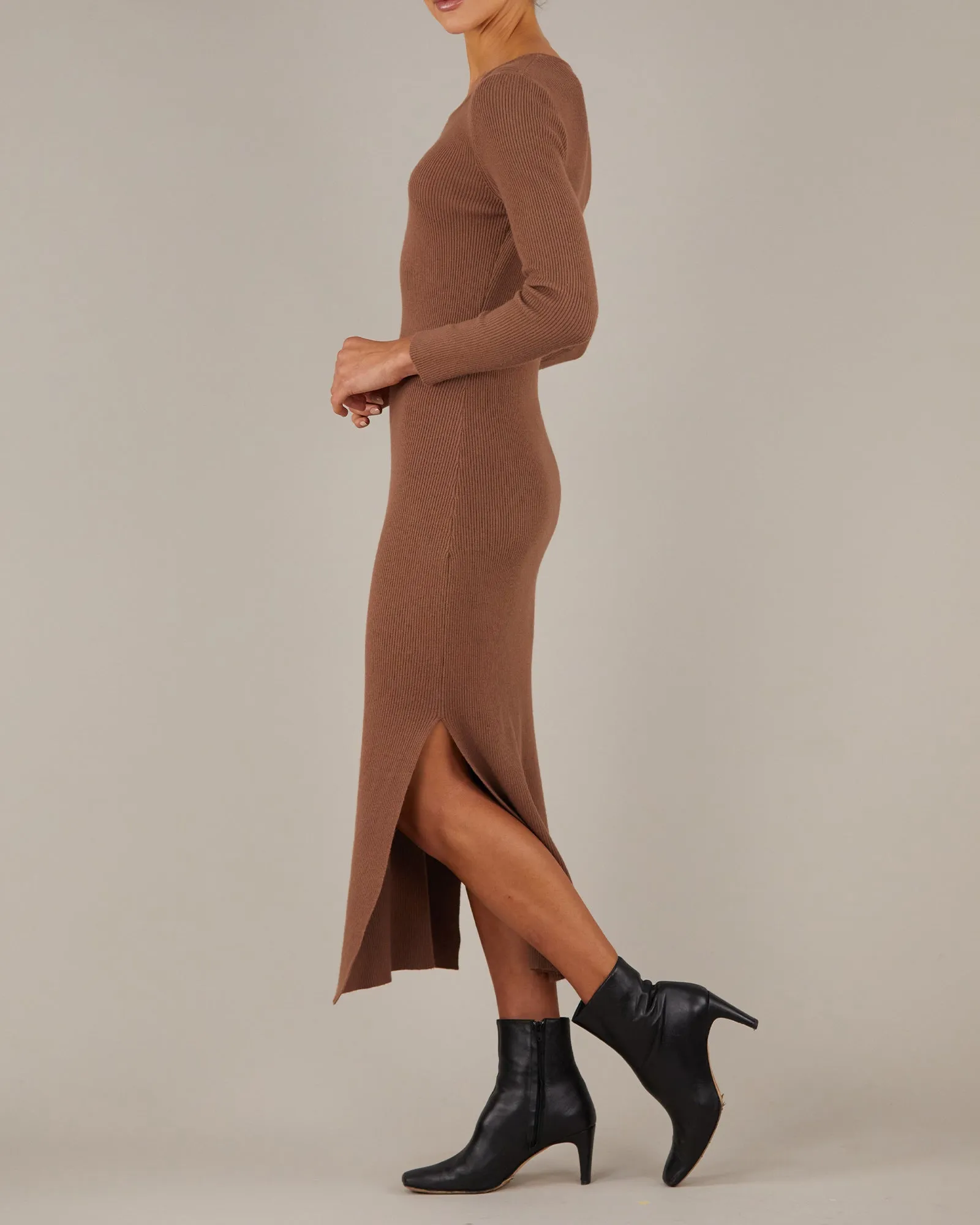 Afina Knit Dress - Cocoa