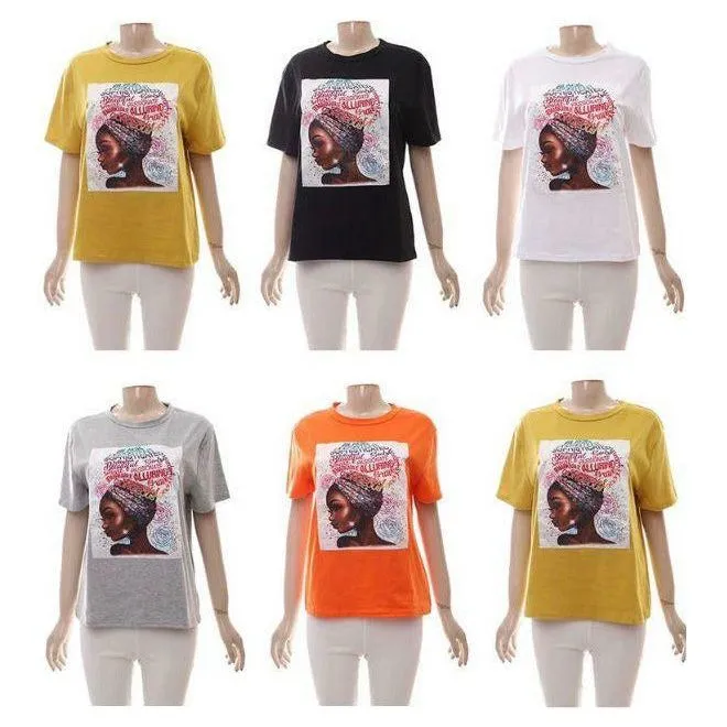 African Black Queen Print T-Shirt