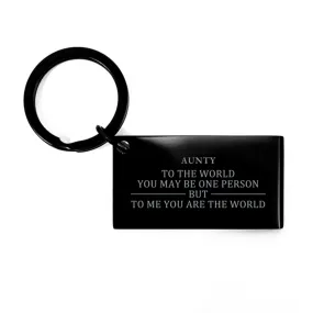 Aunty Gift. Birthday Meaningful Gifts for Aunty, To me You are the World. Standout Appreciation Gifts, Keychain for Aunty