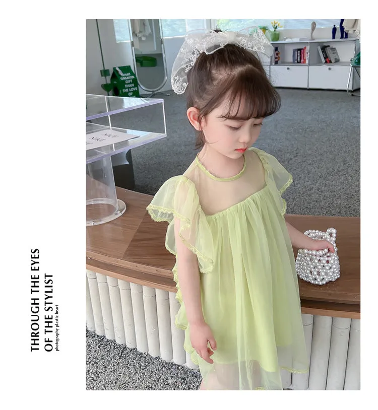 Baby Kid Girls Solid Color Dresses