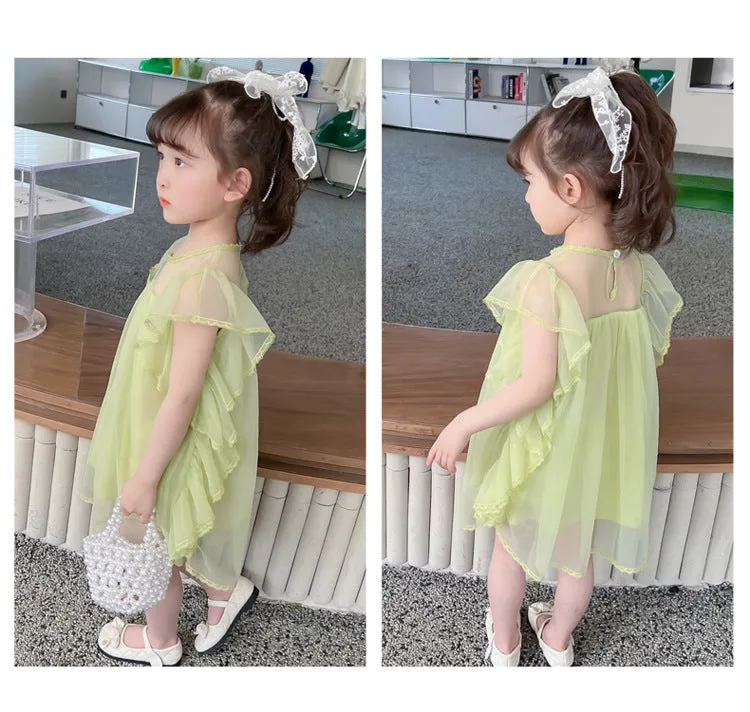 Baby Kid Girls Solid Color Dresses