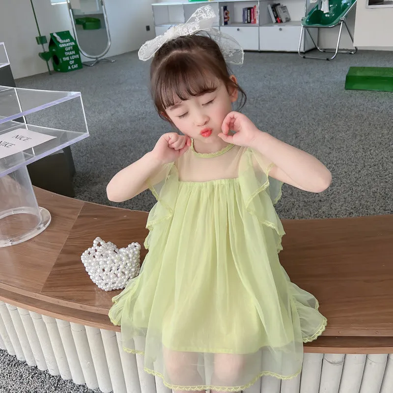 Baby Kid Girls Solid Color Dresses