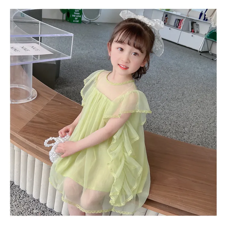 Baby Kid Girls Solid Color Dresses