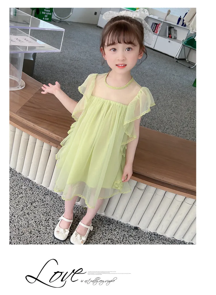 Baby Kid Girls Solid Color Dresses