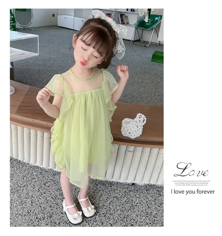 Baby Kid Girls Solid Color Dresses