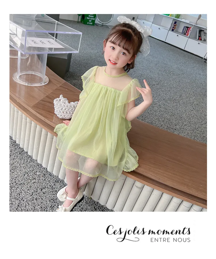 Baby Kid Girls Solid Color Dresses