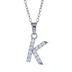 Better Jewelry 925 Sterling Silver Classic CZ Studded Initial Pendant (2 grams)