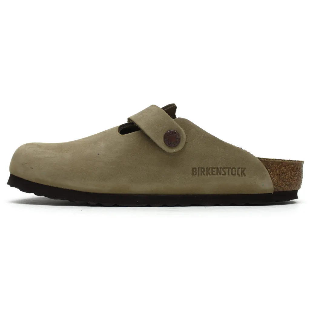 Birkenstock Boston Tobacco Brown Mens Leather Slip On Open Back Sandals - UK 9