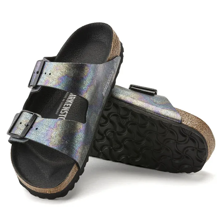 Birkenstock Women's Arizona Birko Flor (Black Iridescent)