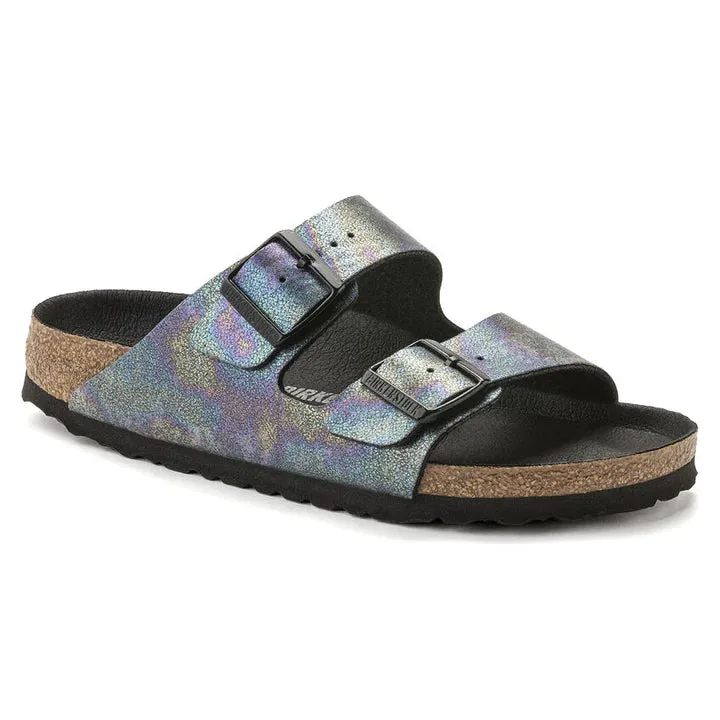 Birkenstock Women's Arizona Birko Flor (Black Iridescent)