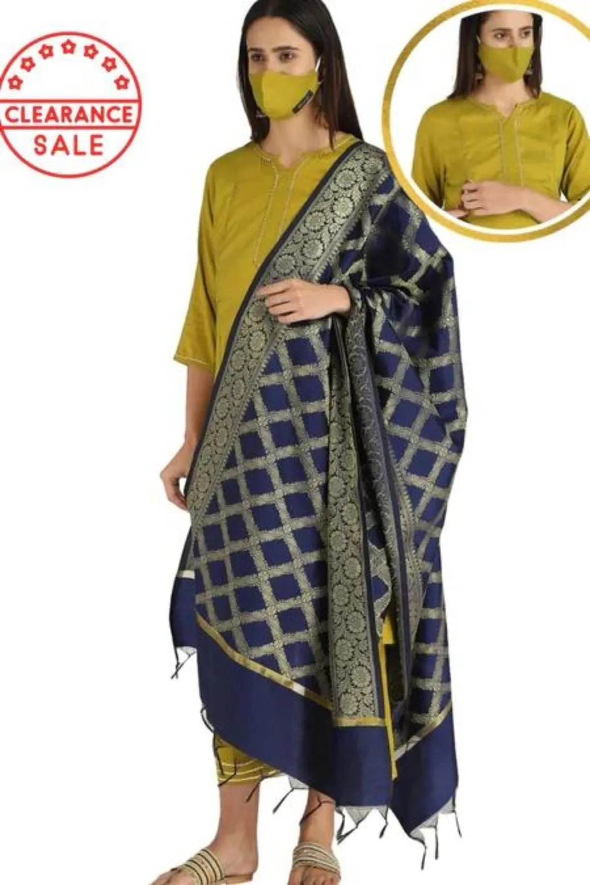 Blue Banarasi Dupatta