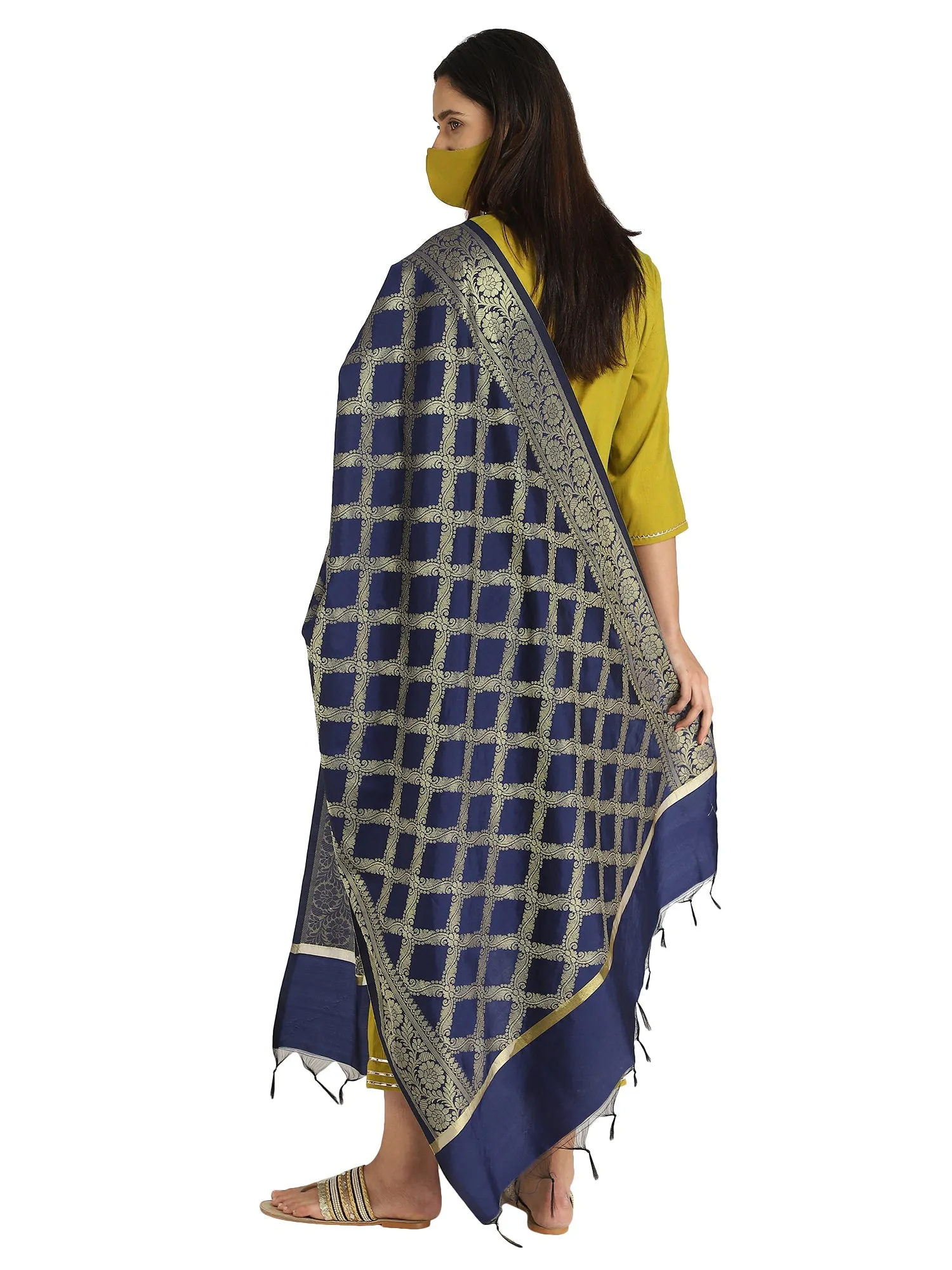 Blue Banarasi Dupatta