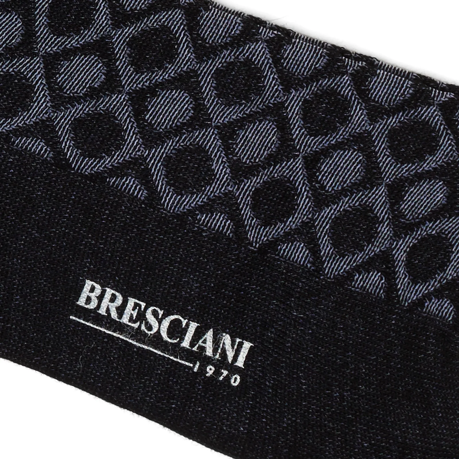 BRESCIANI Cotton Geometry Design Mid Calf Length Socks US M-L