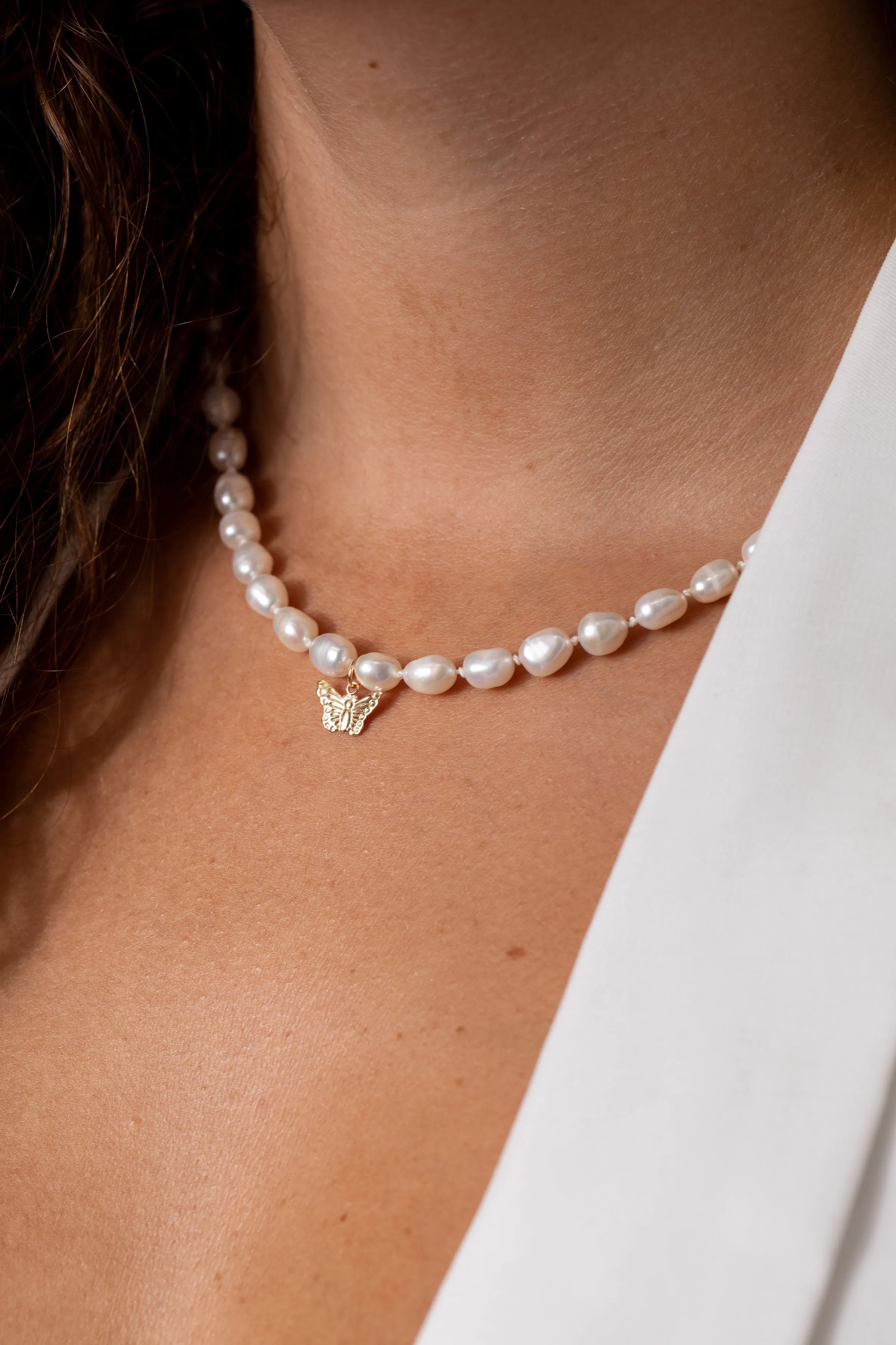 Butterfly Pearl Necklace