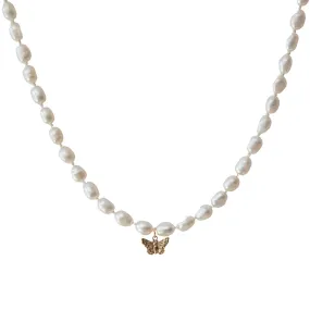 Butterfly Pearl Necklace