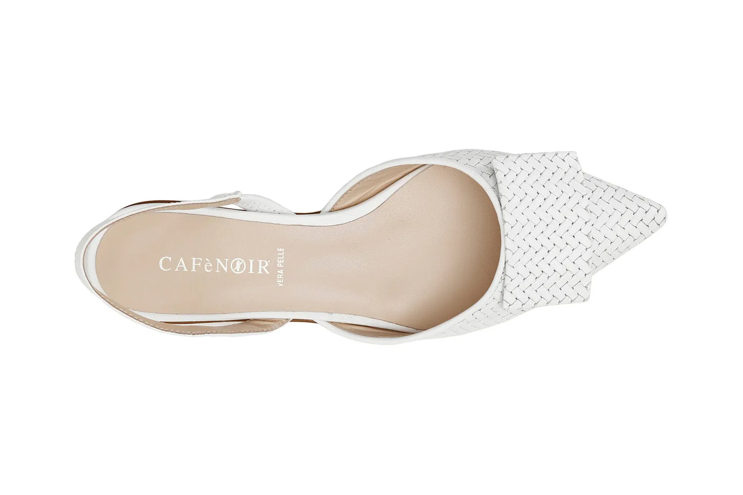 CafèNoir ballerine slingback in pelle intrecciata