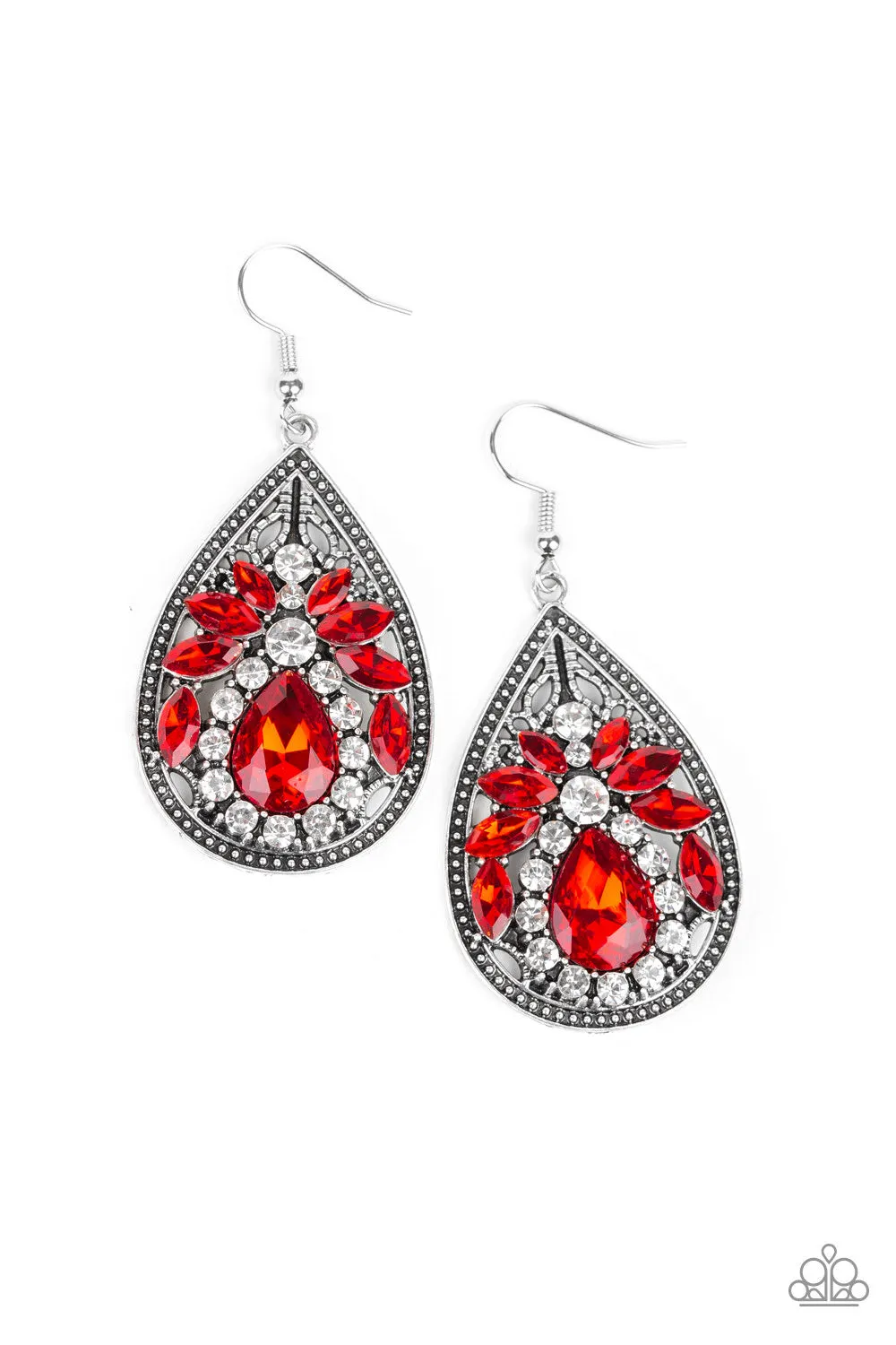 Candlelight Sparkle Red-Earrings