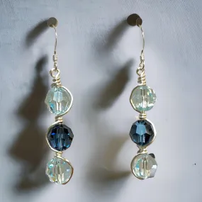 Captured Crystal Earring Kit - Denim Blue Satin with Light Azore Swarovski Crystals