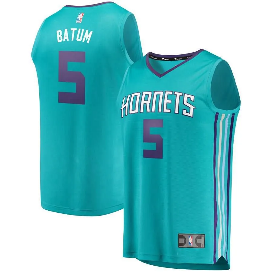 Charlotte Hornets Nicolas Batum Fanatics Branded Replica Fast Break Icon Jersey Kids - Blue | Ireland O6296M5