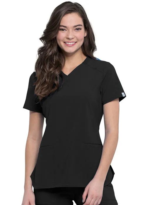 Cherokee Infinity Women's Rib-Knit V-Neck Scrub Top CK865A