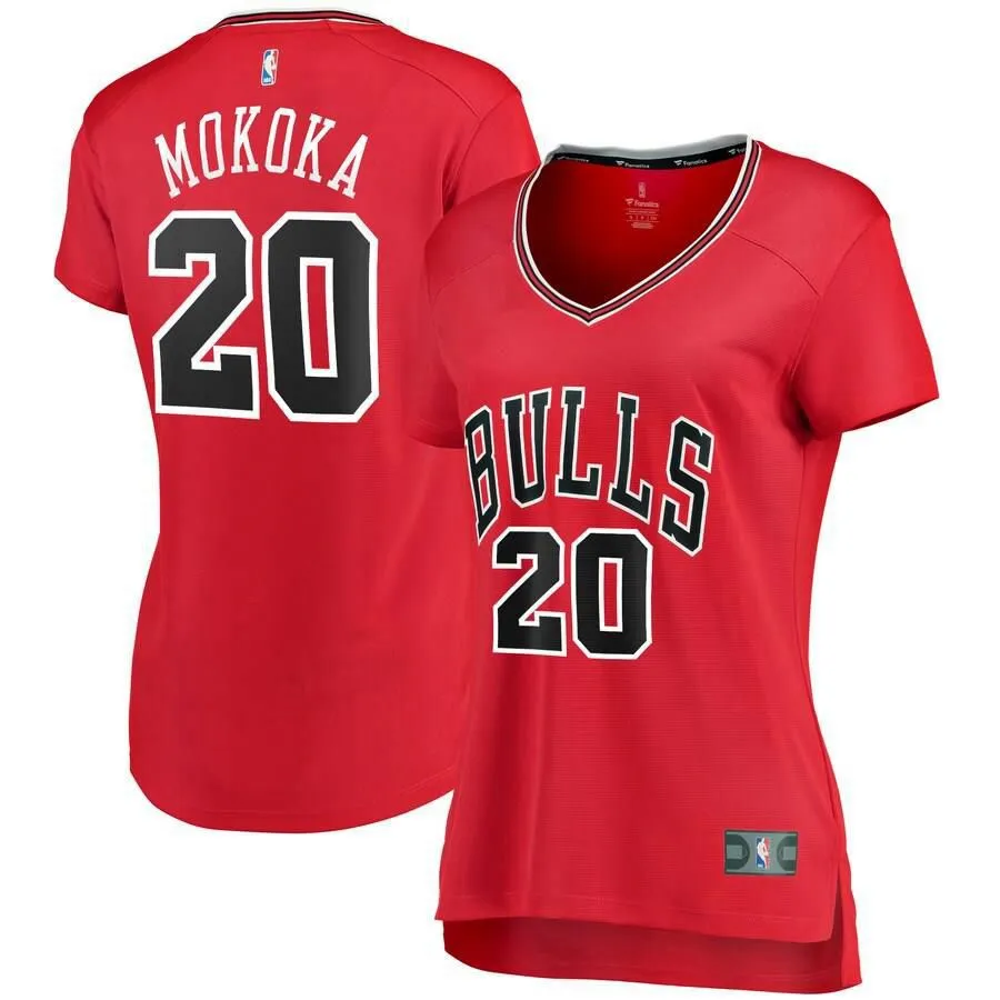 Chicago Bulls Adam Mokoka Fanatics Branded Fast Break Player Icon Jersey Womens - Red | Ireland G7264U0