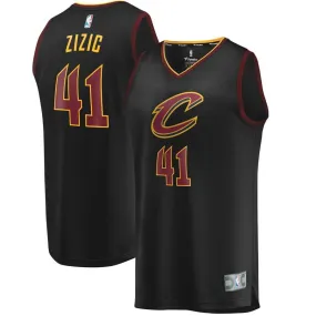 Cleveland Cavaliers Ante Zizic Fanatics Branded Replica Fast Break Player Statement Jersey Kids - Black | Ireland Z2290I9