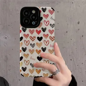 Colorful Heart Cute Phone Cases for iPhone 14, 13, 12, 11, Pro Max, 7, 8, 14 Plus, 13 Pro Max, X, XR, XS