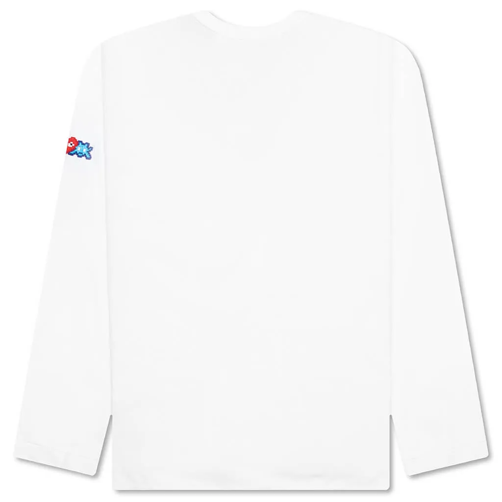 Comme des Garcons PLAY x the Artist Invader L/S Tee - White