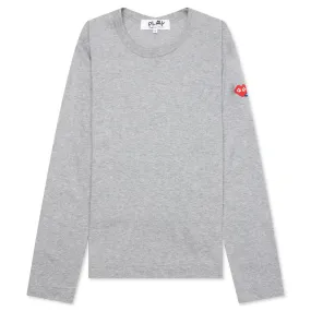 Comme des Garcons PLAY x the Artist Invader Women's L/S Tee - Grey