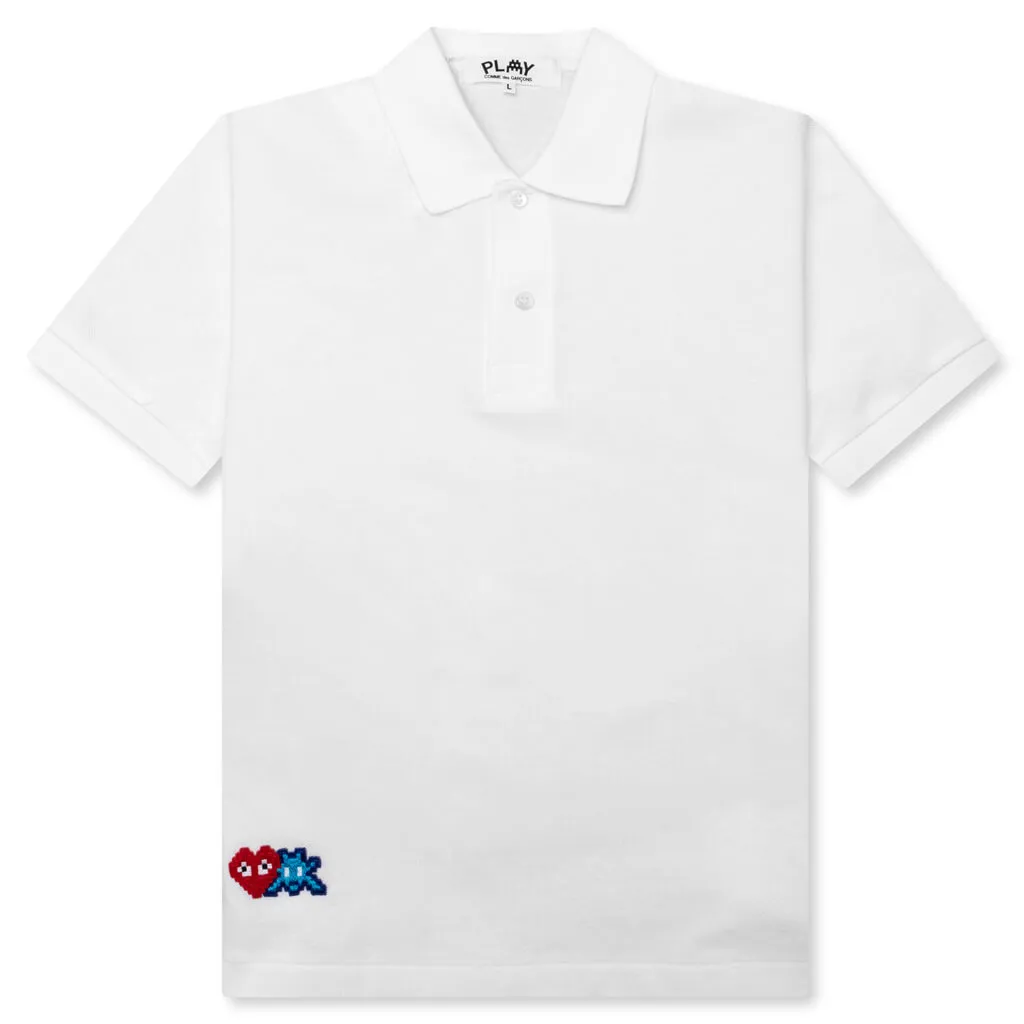 Comme des Garcons PLAY x the Artist Invader Women's Polo - White