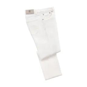 Cotton-Linen Blend Jeans in White