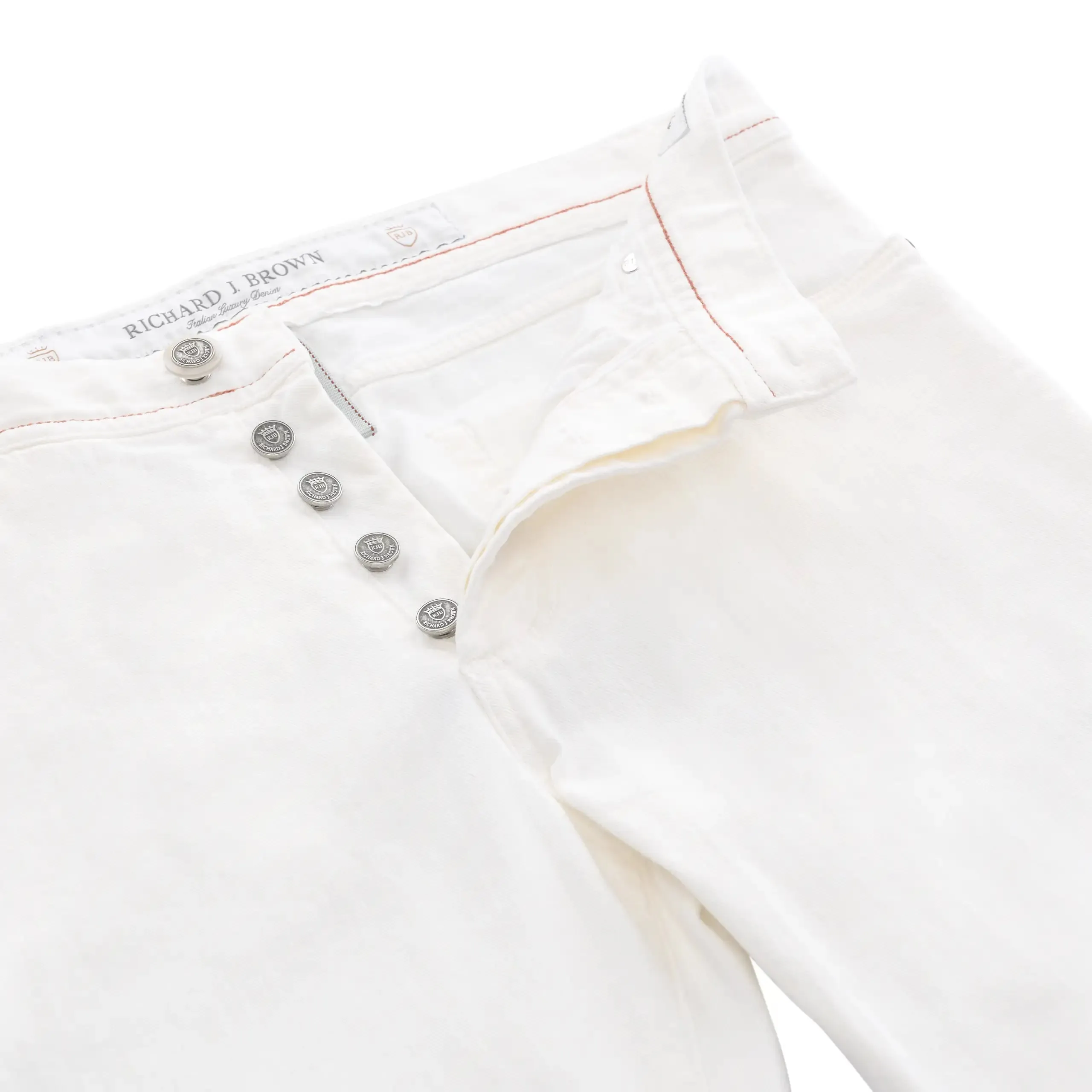 Cotton-Linen Blend Jeans in White