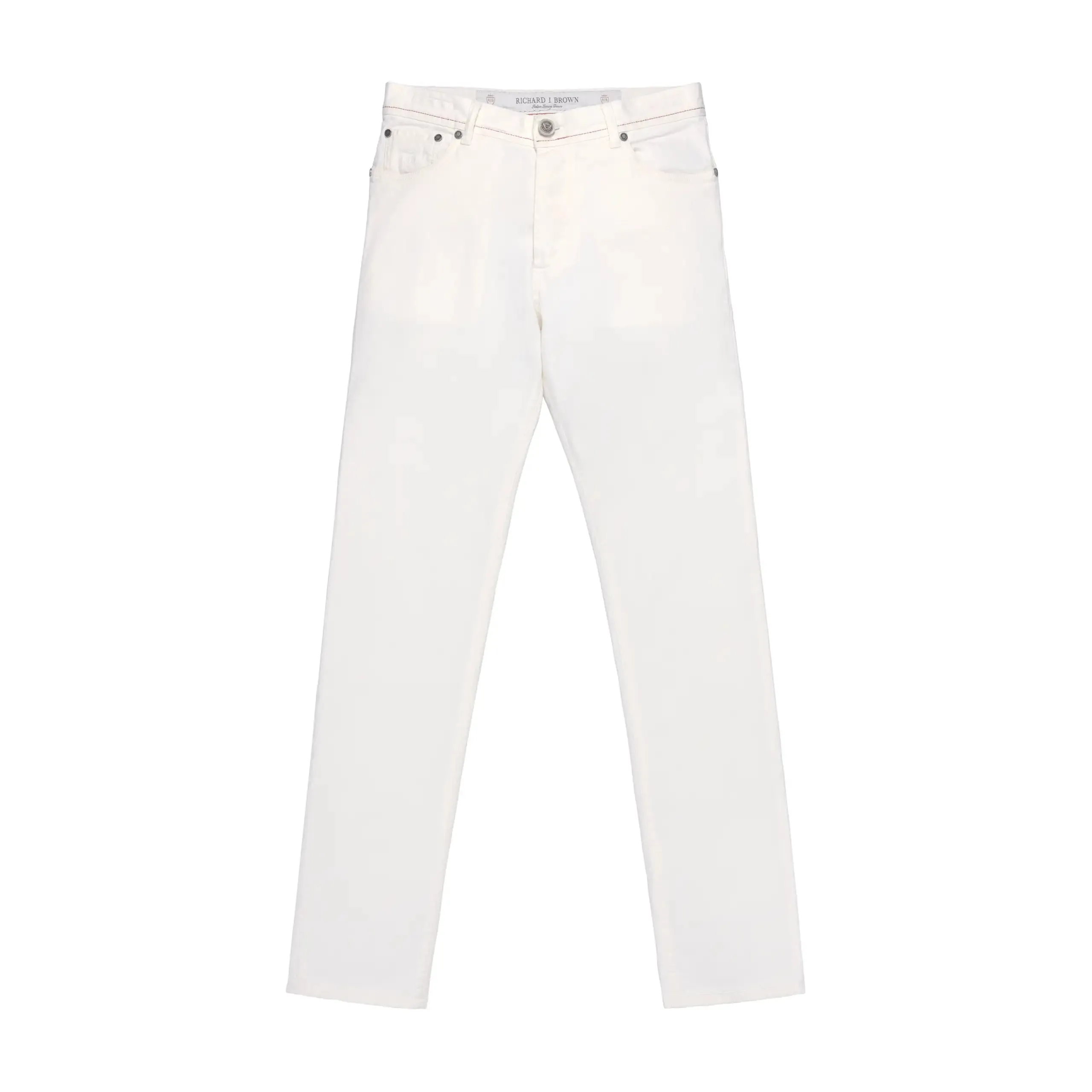 Cotton-Linen Blend Jeans in White