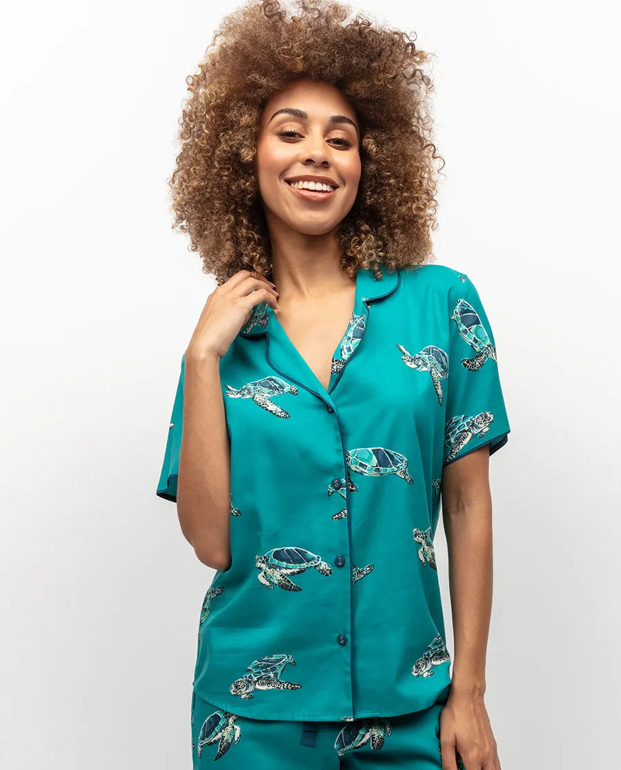 Cove Turtle Print Pyjama Top