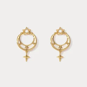 Crescent North Star Earrings