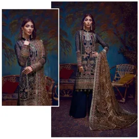 Dark Blue Multicolour Unique Embroidery Salawar Kameez