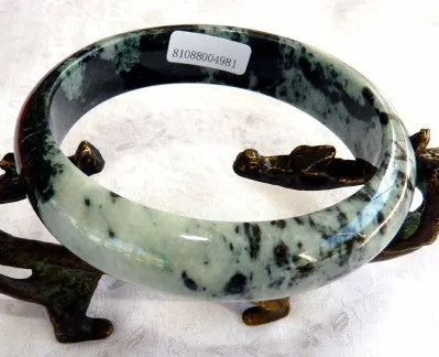 Deep Green Veins Burmese Jadeite Bangle Bracelet 63 mm Grade A   Certificate (4981)