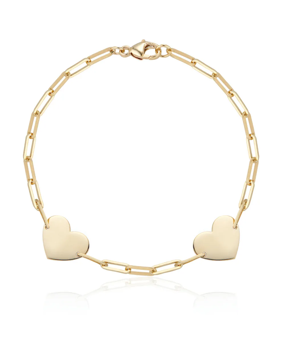 Delicate Two Hearts Bracelet