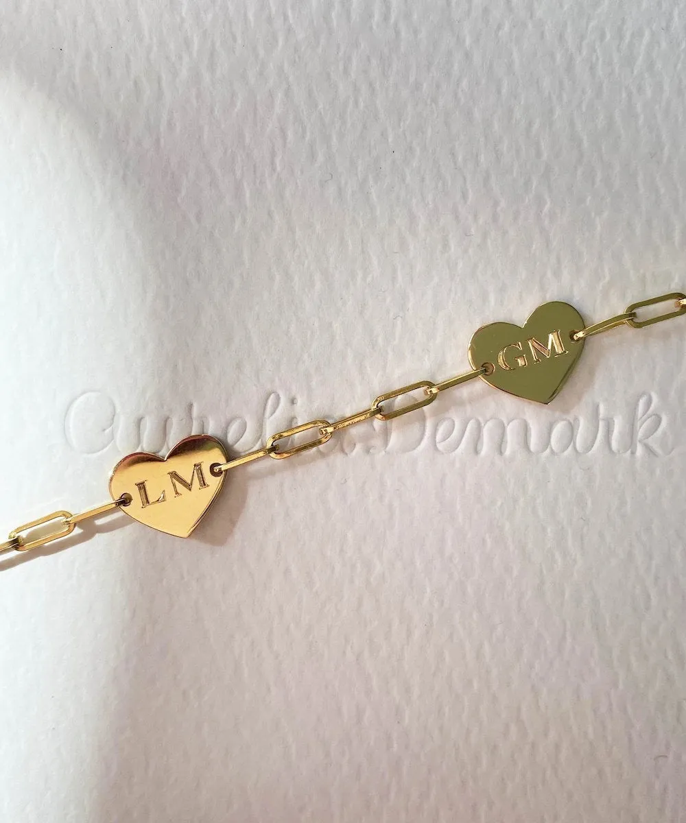 Delicate Two Hearts Bracelet