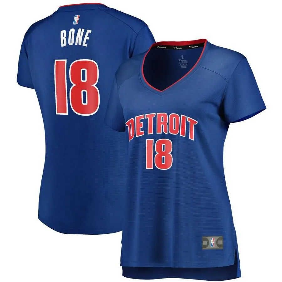 Detroit Pistons Jordan Bone Fanatics Branded Replica Fast Break Player Icon Jersey Womens - Blue | Ireland B5017C6