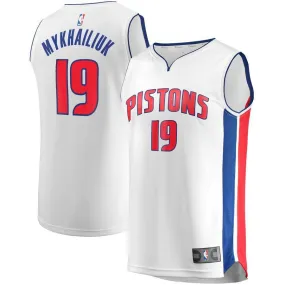 Detroit Pistons Sviatoslav Mykhailiuk Fanatics Branded Replica Fast Break Player Association Jersey Kids - White | Ireland O8400O0