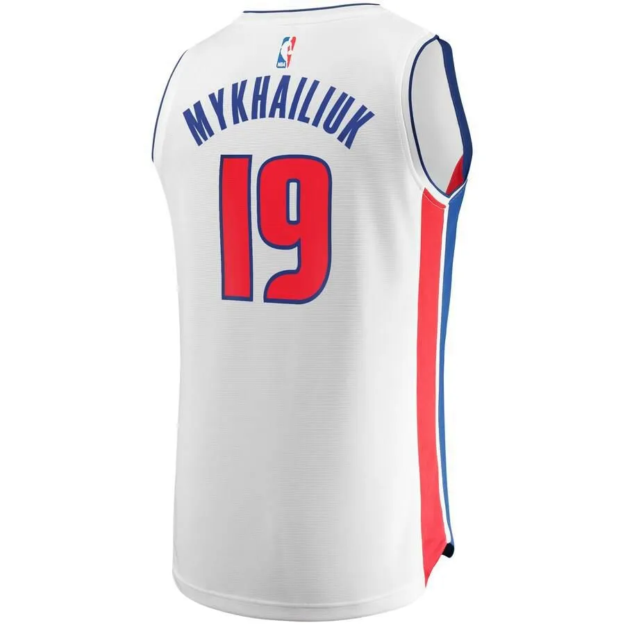 Detroit Pistons Sviatoslav Mykhailiuk Fanatics Branded Replica Fast Break Player Association Jersey Kids - White | Ireland O8400O0