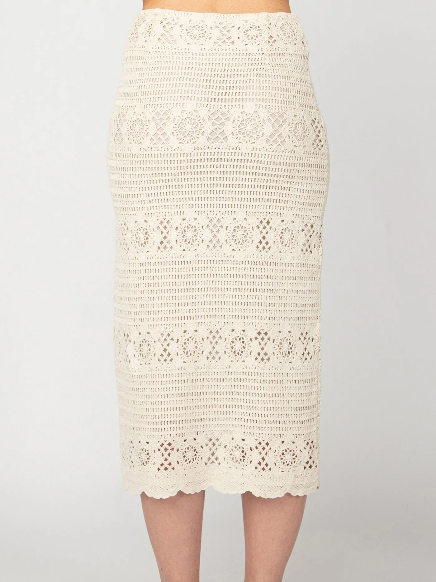 DEX Crochet Long Sleeve Top and Midi Skirt Set